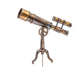 Personalized Double Barrel Nautical Telescope With Tripod, Antique Vintage Telescope, Gift for Him, Groomsmen Gift, Corporate gift